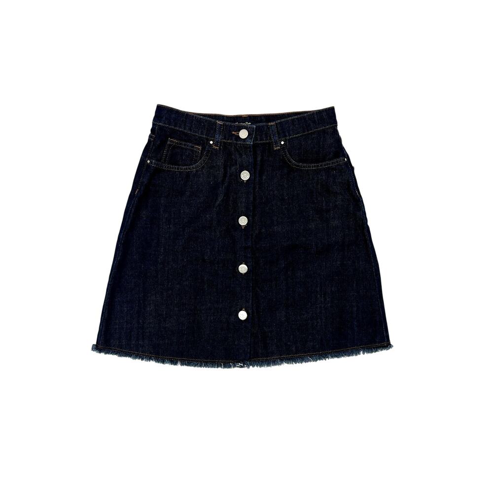MASSIMO DUTTI Dark Denim Blue Knee-length Skirt (Size 4)